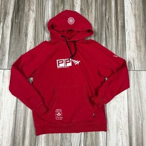 Paper Planes Mens Red Pullover Hoodie